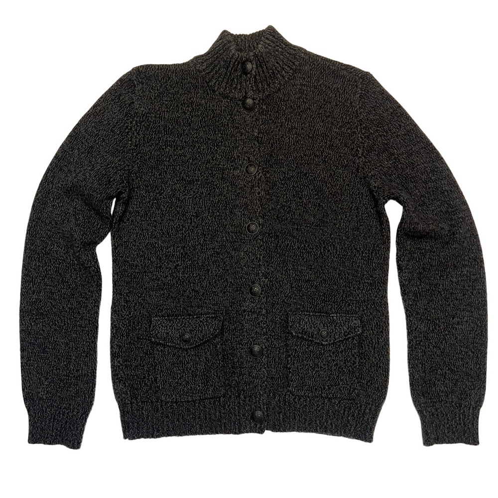 Ralph Lauren Jeans Co. 100% Cotton Gray Knitted Button Front Sweater Size XL‎